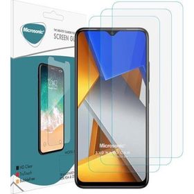Microsonic Xiaomi Poco M4 Screen Protector Nano Glass 3 Adet Cam Ekran Koruyucu
