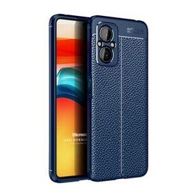 Microsonic Xiaomi Poco M5 Deri Dokulu Silikon Lacivert Kılıf