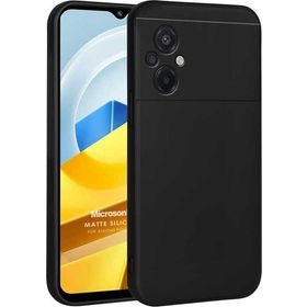Microsonic Xiaomi Poco M5 Matte Silicone Siyah Kılıf