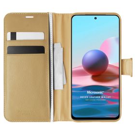 Microsonic Xiaomi Poco M5s Delux Leather Wallet Gold Kılıf