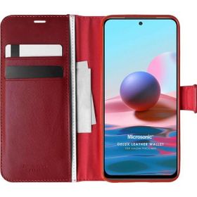 Microsonic Xiaomi Poco M5s Delux Leather Wallet Kırmızı Kılıf