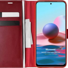 Microsonic Xiaomi Poco M5s Delux Leather Wallet Kırmızı Kılıf