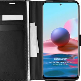 Microsonic Xiaomi Poco M5S Delux Leather Wallet Siyah Kılıf