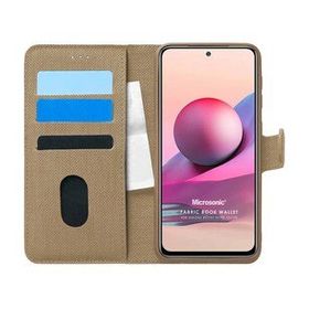 Microsonic Xiaomi Poco M5s Fabric Book Wallet Gold Kılıf