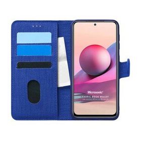 Microsonic Xiaomi Poco M5s Fabric Book Wallet Lacivert Kılıf