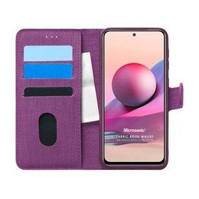 Microsonic Xiaomi Poco M5s Fabric Book Wallet Mor Kılıf