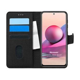 Microsonic Xiaomi Poco M5S Fabric Book Wallet Siyah Kılıf