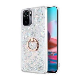 Microsonic Xiaomi Poco M5s Glitter Liquid Holder Gümüş Kılıf