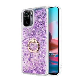Microsonic Xiaomi Poco M5s Glitter Liquid Holder Mor Kılıf