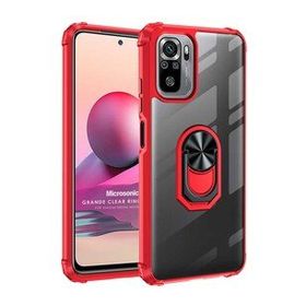 Microsonic Xiaomi Poco M5s Grande Clear Ring Holder Kırmızı Kılıf