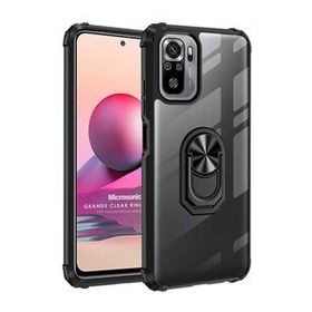 Microsonic Xiaomi Poco M5s Grande Clear Ring Holder Siyah Kılıf