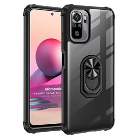 Microsonic Xiaomi Poco M5s Grande Clear Ring Holder Siyah Kılıf