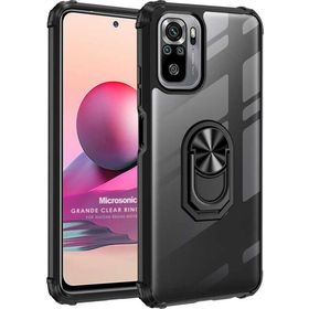 Microsonic Xiaomi Poco M5s Grande Clear Ring Holder Siyah Kılıf
