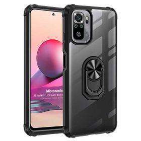 Microsonic Xiaomi Poco M5s Grande Clear Ring Holder Siyah Kılıf