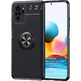 Microsonic Xiaomi Poco M5S Kickstand Ring Holder Siyah Kılıf