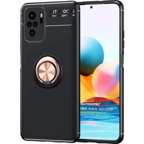 Microsonic Xiaomi Poco M5S Kickstand Ring Holder Siyah Kılıf