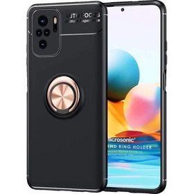Microsonic Xiaomi Poco M5S Kickstand Ring Holder Siyah Kılıf