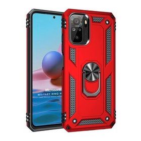Microsonic Xiaomi Poco M5s Military Ring Holder Kırmızı Kılıf