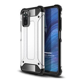 Microsonic Xiaomi Poco M5s Rugged Armor Gümüş Kılıf