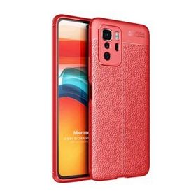Microsonic Xiaomi Poco X3 GT Deri Dokulu Silikon Kırmızı Kılıf