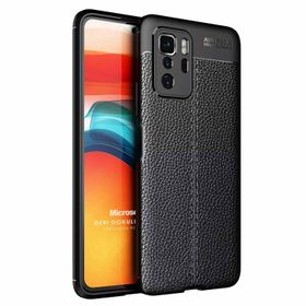 Microsonic Xiaomi Poco X3 GT Deri Dokulu Silikon Siyah Kılıf