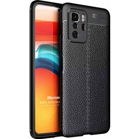 Microsonic Xiaomi Poco X3 GT Deri Dokulu Silikon Siyah Kılıf