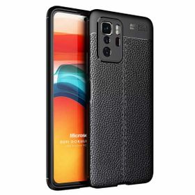 Microsonic Xiaomi Poco X3 GT Deri Dokulu Silikon Siyah Kılıf