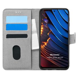 Microsonic Xiaomi Poco X3 GT Fabric Book Wallet Gri Kılıf