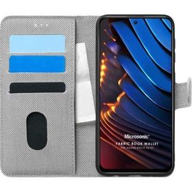 Microsonic Xiaomi Poco X3 GT Fabric Book Wallet Gri Kılıf