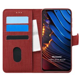 Microsonic Xiaomi Poco X3 GT Fabric Book Wallet Kırmızı Kılıf