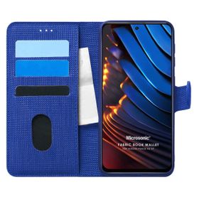 Microsonic Xiaomi Poco X3 GT Fabric Book Wallet Lacivert Kılıf
