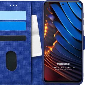 Microsonic Xiaomi Poco X3 GT Fabric Book Wallet Lacivert Kılıf