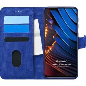 Microsonic Xiaomi Poco X3 GT Fabric Book Wallet Lacivert Kılıf