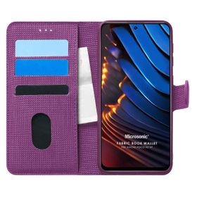 Microsonic Xiaomi Poco X3 GT Fabric Book Wallet Mor Kılıf