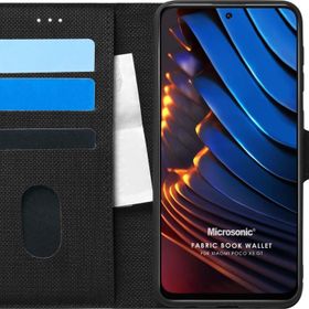 Microsonic Xiaomi Poco X3 GT Fabric Book Wallet Siyah Kılıf