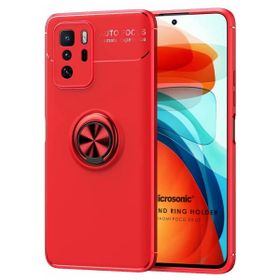 Microsonic Xiaomi Poco X3 GT Kickstand Ring Holder Kırmızı Cep Telefonu Kılıfı