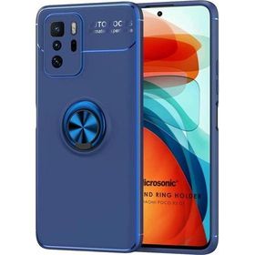 Microsonic Xiaomi Poco X3 GT Kickstand Ring Holder Lacivert Cep Telefonu Kılıfı