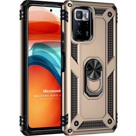 Microsonic Xiaomi Poco X3 GT Military Ring Holder Gold Cep Telefonu Kılıfı