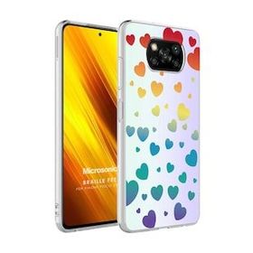 Microsonic Xiaomi Poco X3 NFC Braille Feel Desenli Heart Cep Telefonu Kılıfı