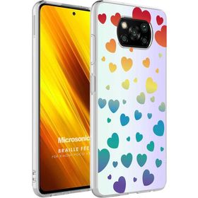 Microsonic Xiaomi Poco X3 NFC Braille Feel Desenli Heart Cep Telefonu Kılıfı