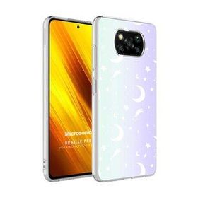 Microsonic Xiaomi Poco X3 NFC Braille Feel Desenli Moon Cep Telefonu Kılıfı