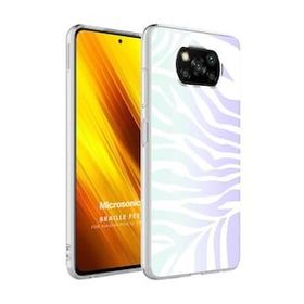 Microsonic Xiaomi Poco X3 NFC Braille Feel Desenli Zebra Cep Telefonu Kılıfı