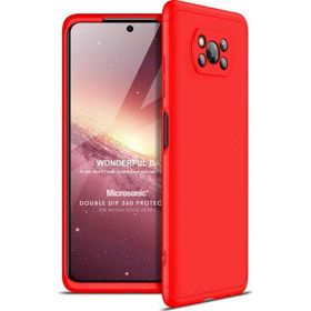 Microsonic Xiaomi Poco X3 NFC Double Dip 360 Protective Kırmızı Cep Telefonu Kılıfı