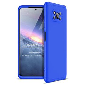 Microsonic Xiaomi Poco X3 NFC Double Dip 360 Protective Mavi Cep Telefonu Kılıfı