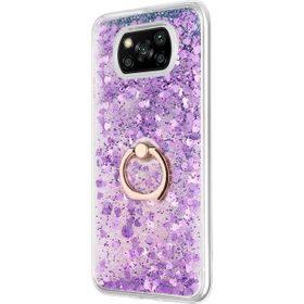 Microsonic Xiaomi Poco X3 NFC Glitter Liquid Holder Mor Cep Telefonu Kılıfı