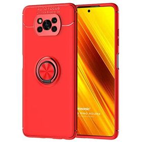 Microsonic Xiaomi Poco X3 NFC Kickstand Ring Holder Kırmızı Kılıf