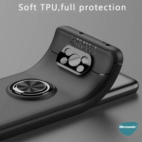 Microsonic Xiaomi Poco X3 NFC Kickstand Ring Holder Kırmızı Kılıf