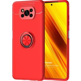 Microsonic Xiaomi Poco X3 NFC Kickstand Ring Holder Kırmızı Kılıf
