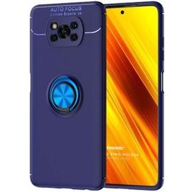 Microsonic Xiaomi Poco X3 NFC Kickstand Ring Holder Lacivert Kılıf