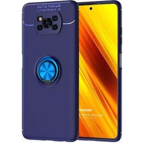 Microsonic Xiaomi Poco X3 NFC Kickstand Ring Holder Lacivert Kılıf